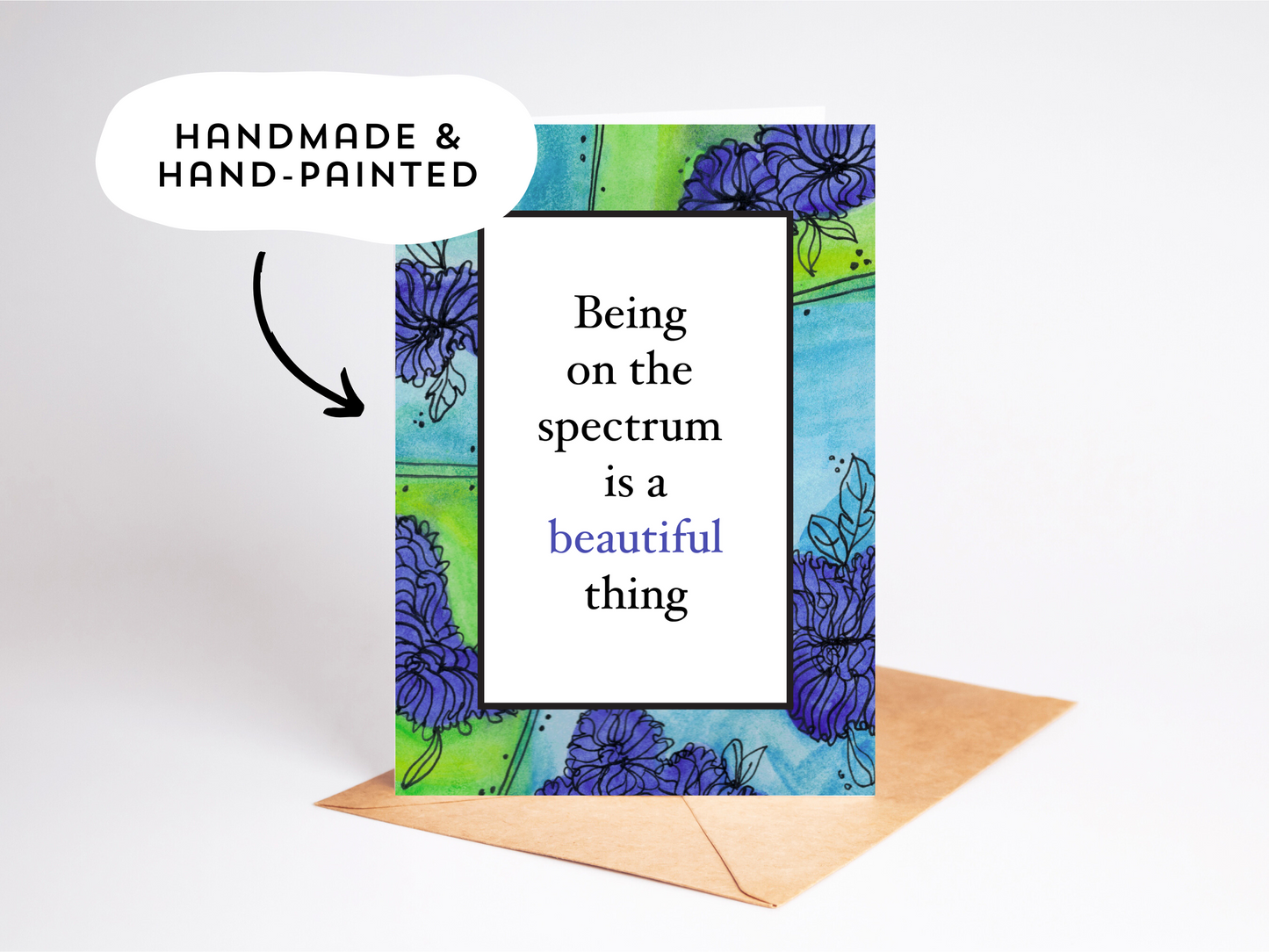 Autism Spectrum Support Handmade Greeting Card