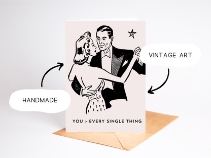 💃 Retro Romantic Love Card – Vintage Art Greeting for Valentine’s or Anniversary