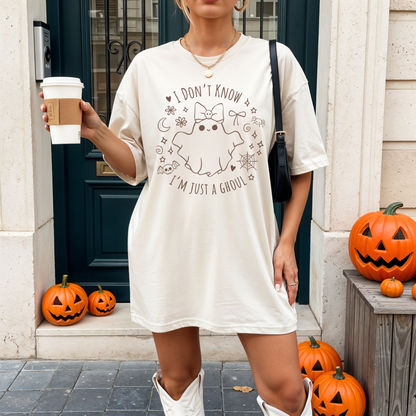 JUST A GHOUL Charli XCX Brat Lyrics Cute Halloween Tee