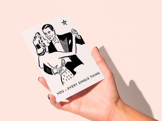 💃 Retro Romantic Love Card – Vintage Art Greeting for Valentine’s or Anniversary