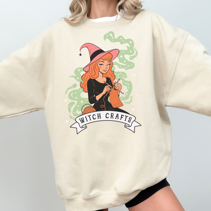 WITCH CRAFTS RETRO Knitting Halloween Sweatshirt,