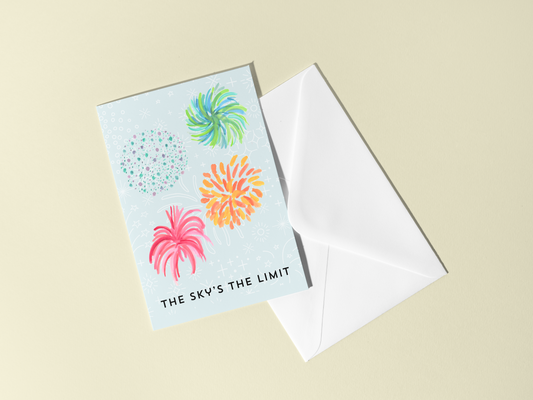 🎆 Congrats Watercolor Fireworks Card