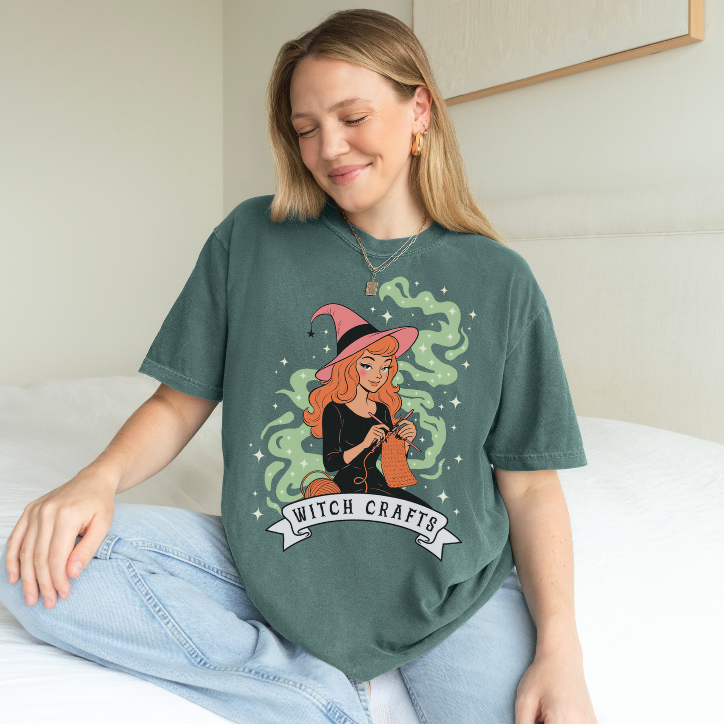 WITCH CRAFTS RETRO Knitting Halloween Tee