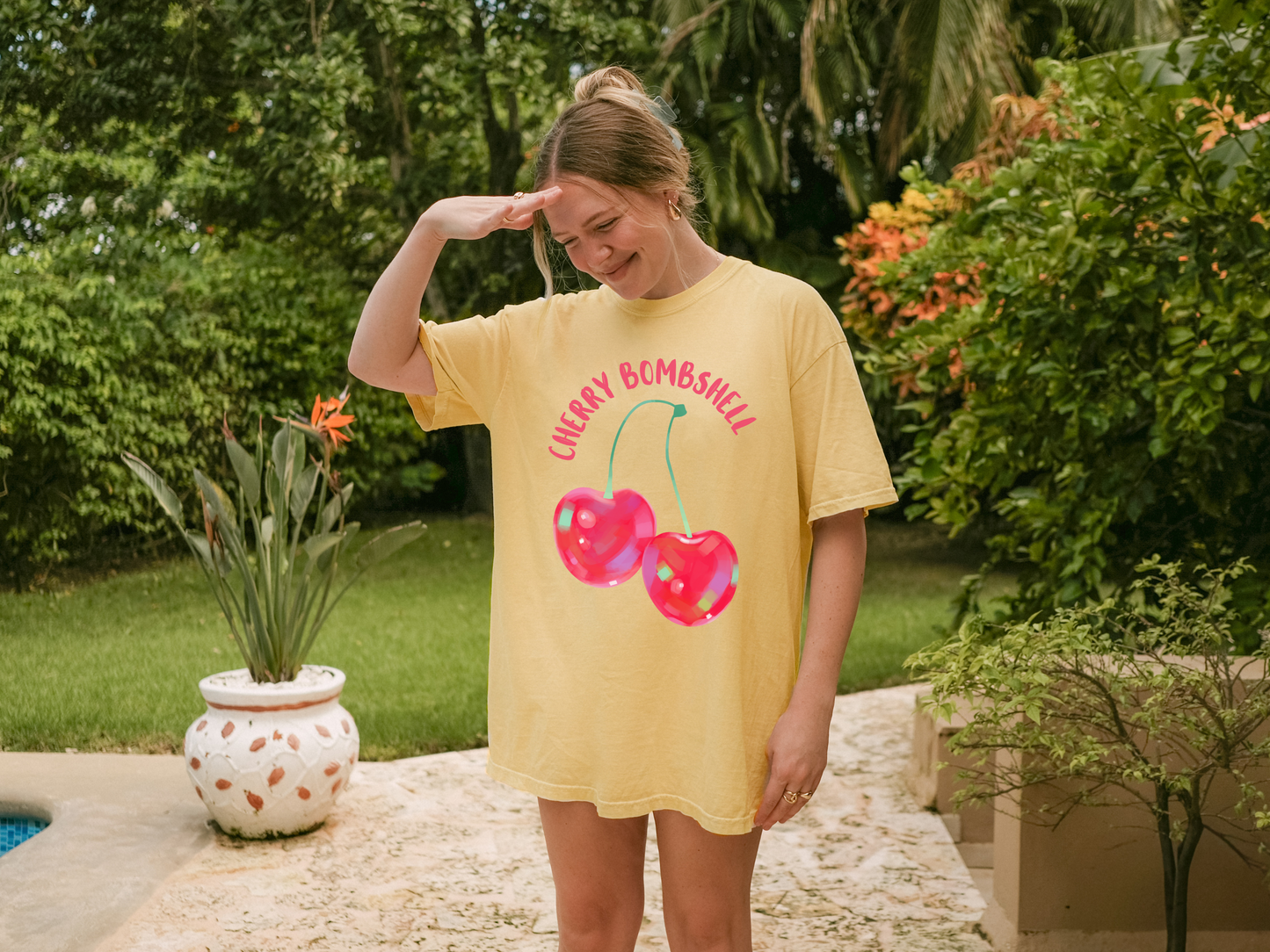 🍒 Cherry Bombshell Glossy Fruit Tee