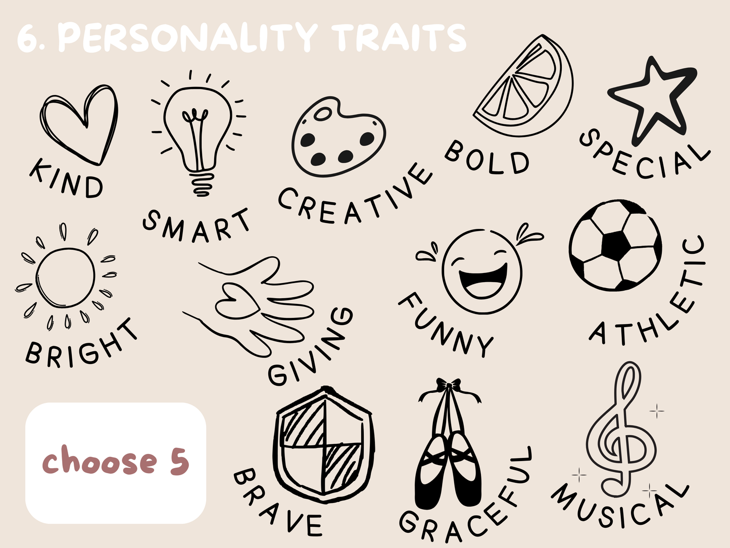 🖍️ Personalized Kids’ Affirmation Poster - Custom Name Character & Positive Traits Art Print