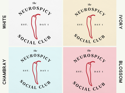 Comfort Colors® Neurospicy Social Club T-Shirt - Funny Neurodivergent Graphic Front & Back Tee