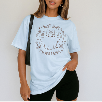 JUST A GHOUL Charli XCX Brat Lyrics Cute Halloween Tee