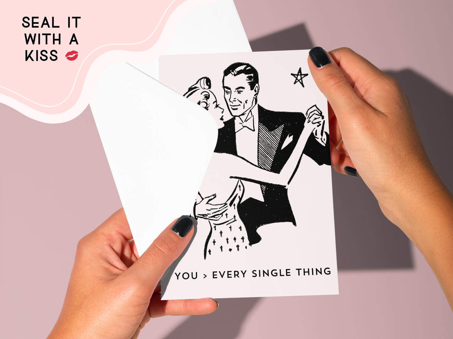 💃 Retro Romantic Love Card – Vintage Art Greeting for Valentine’s or Anniversary
