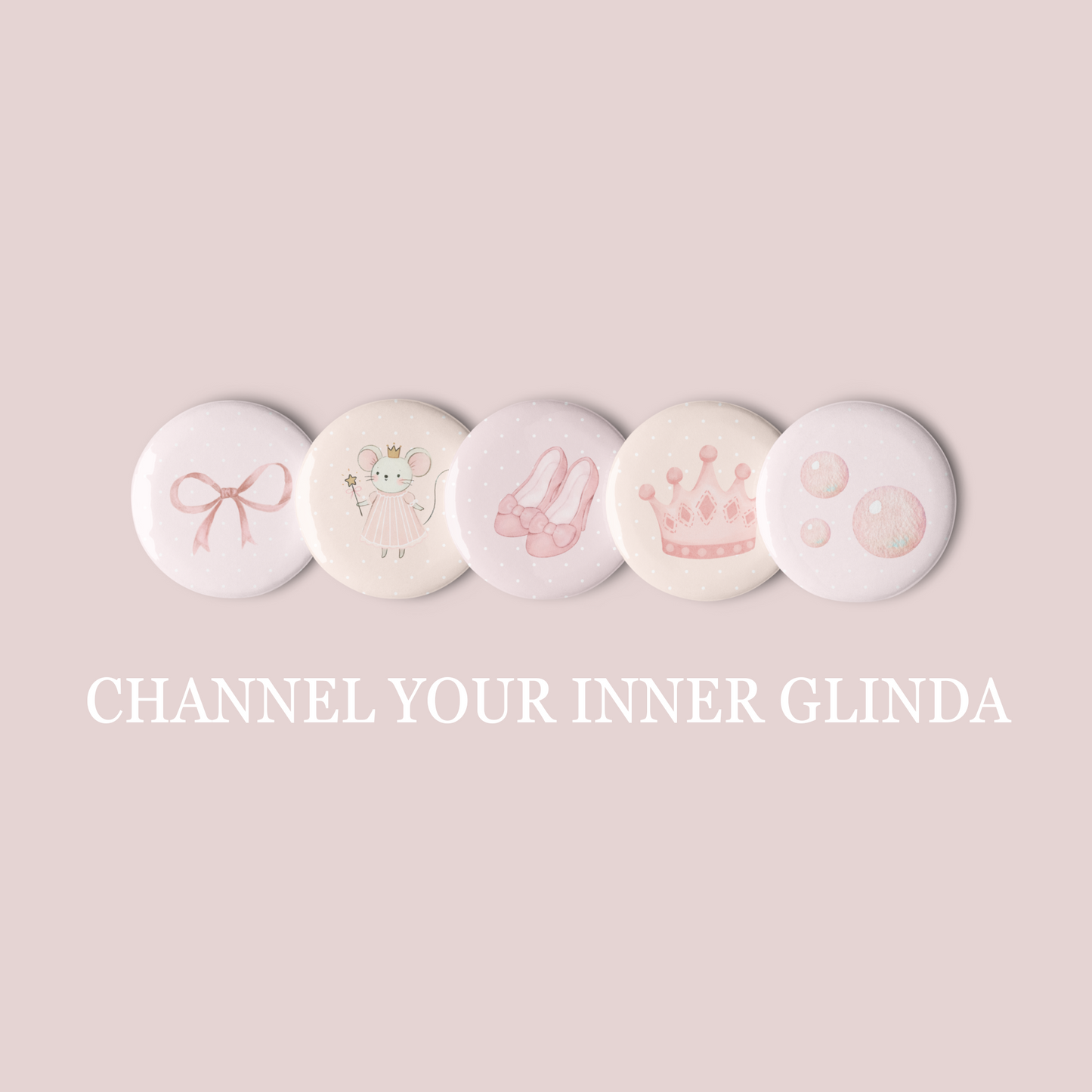 🫧  Glinda-Inspired Pastel Wicked Pin Set (5-Pack)