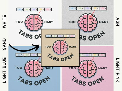 🧠 ADHD "Too Many Tabs" Crewneck Sweatshirt - Funny Graphic Unisex Shirt