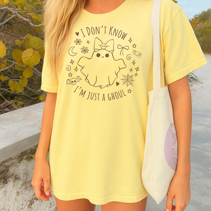 JUST A GHOUL Charli XCX Brat Lyrics Cute Halloween Tee
