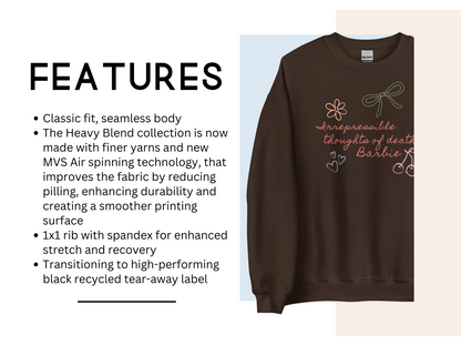 Barbie Thoughts of Death Crewneck Sweatshirt - Funny Oversized Sweater