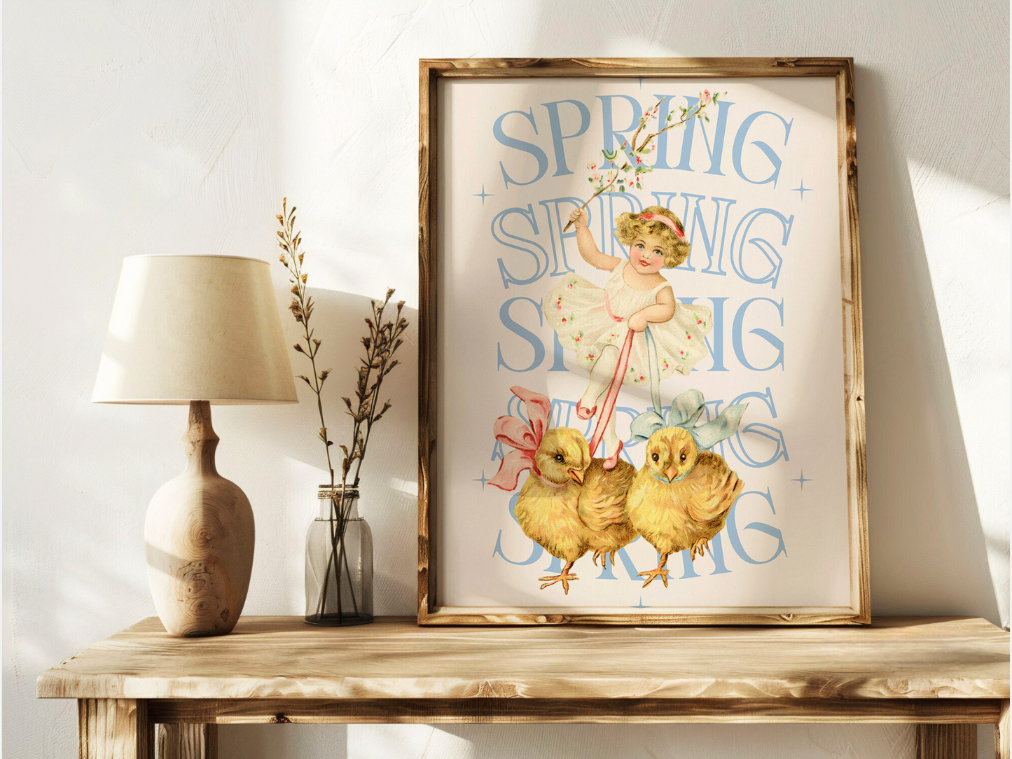 👒 Vintage-Modern Spring Wall Art Bundle – Authentic Vintage Art Reimagined