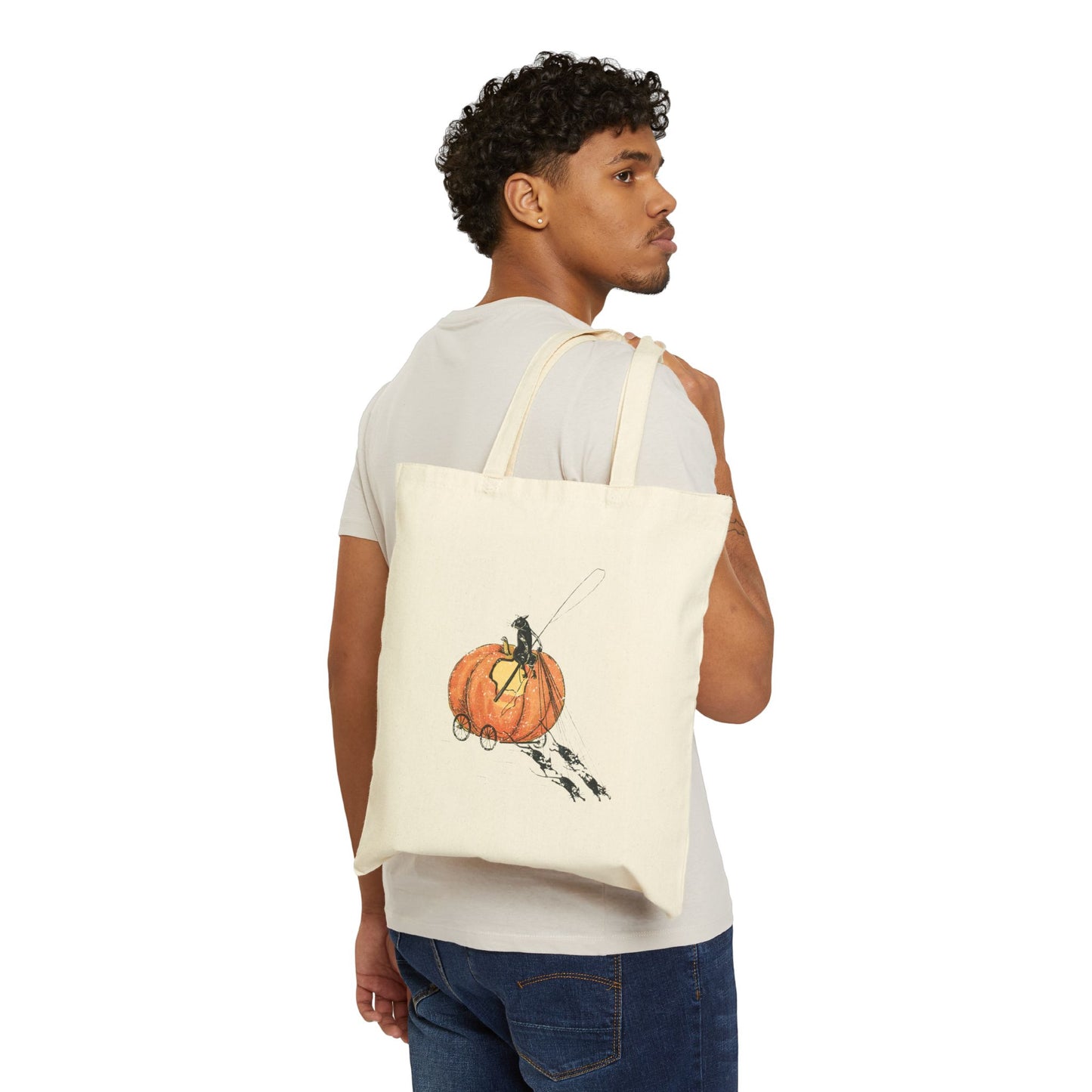 Whimsical Pumpkin Tote Bag, Fall Accessory, Halloween Gift, Everyday Shopper, Eco-Friendly Tote, Cute Canvas Bag