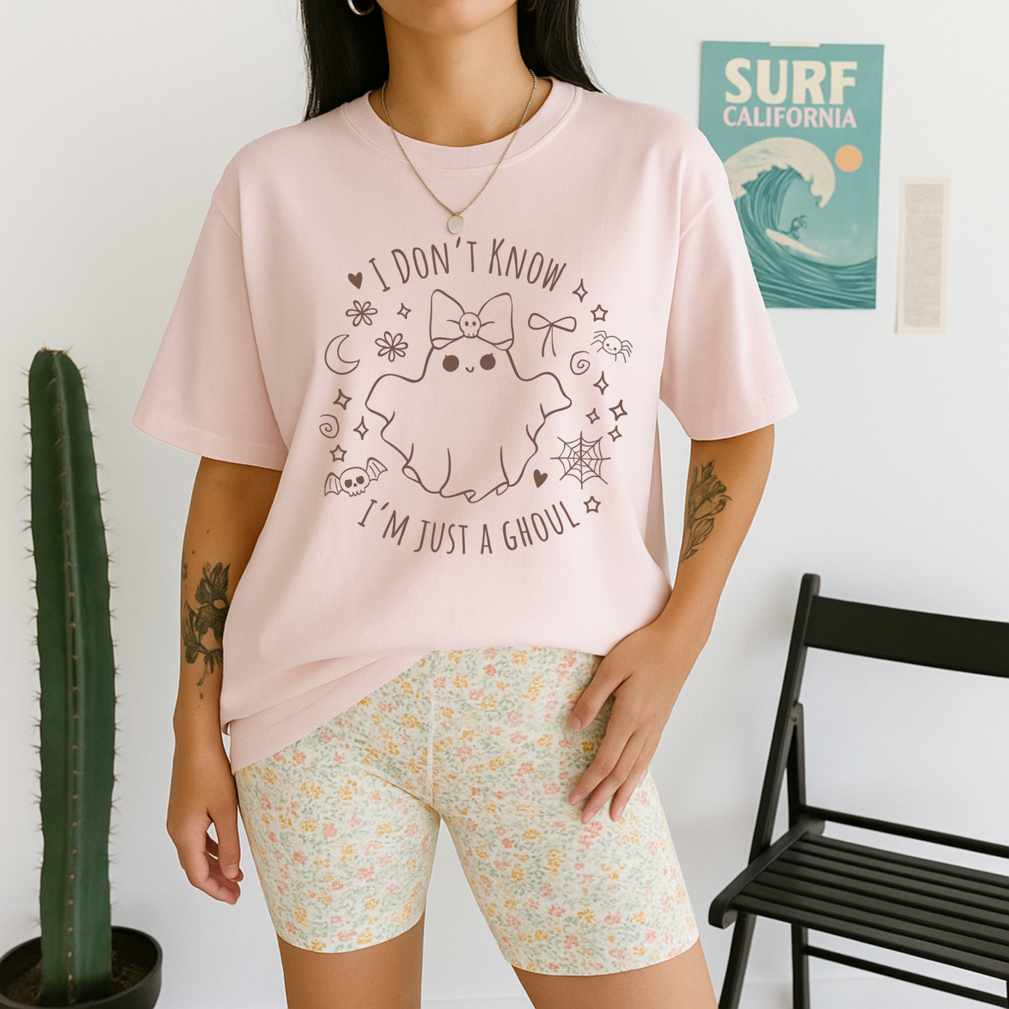 JUST A GHOUL Charli XCX Brat Lyrics Cute Halloween Tee