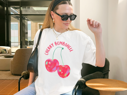 🍒 Cherry Bombshell Glossy Fruit Tee