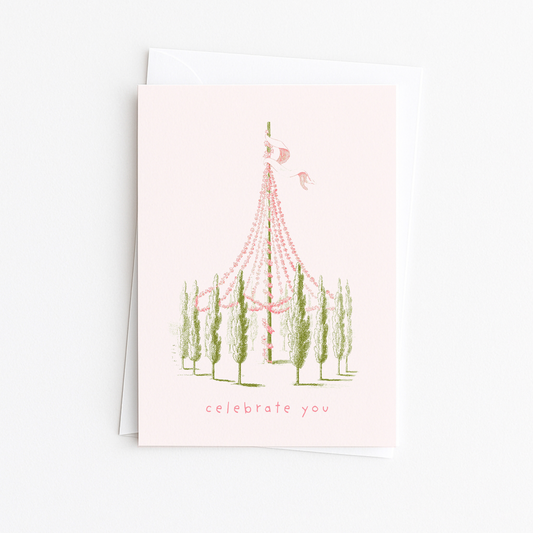 VINTAGE CELEBRATION Pastel Maypole Greeting Card