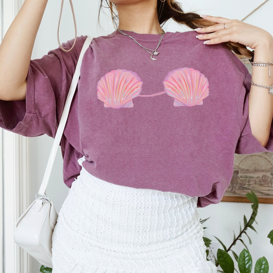 🧜‍♀️ Mermaid Shell Bra Ocean Fantasy Tee