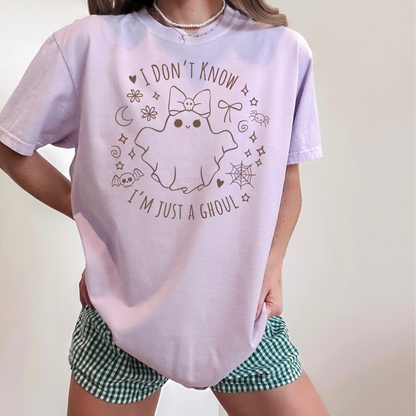 JUST A GHOUL Charli XCX Brat Lyrics Cute Halloween Tee
