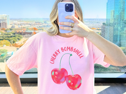 🍒 Cherry Bombshell Glossy Fruit Tee
