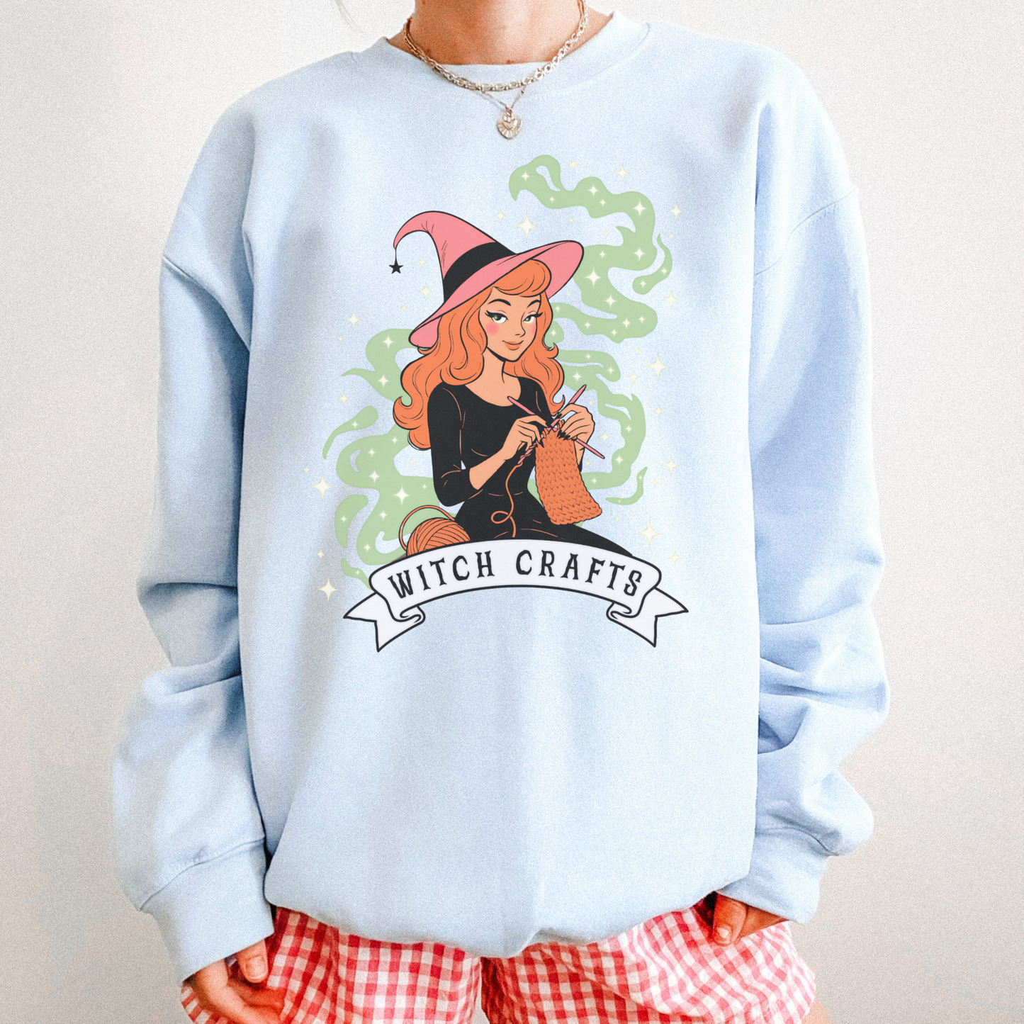 WITCH CRAFTS RETRO Knitting Halloween Sweatshirt,
