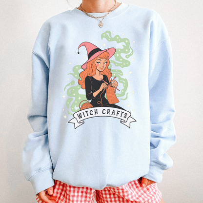 WITCH CRAFTS RETRO Knitting Halloween Sweatshirt,