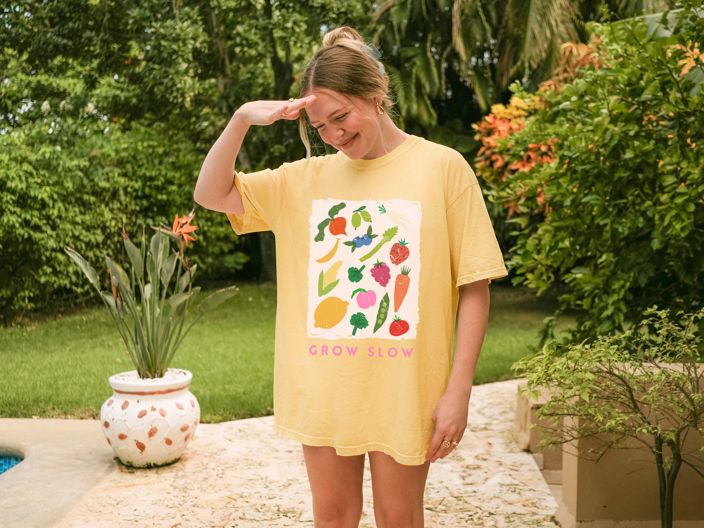 🥕 Grow Slow Mindful Veggie Garden Tee