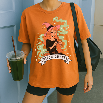 WITCH CRAFTS RETRO Knitting Halloween Tee