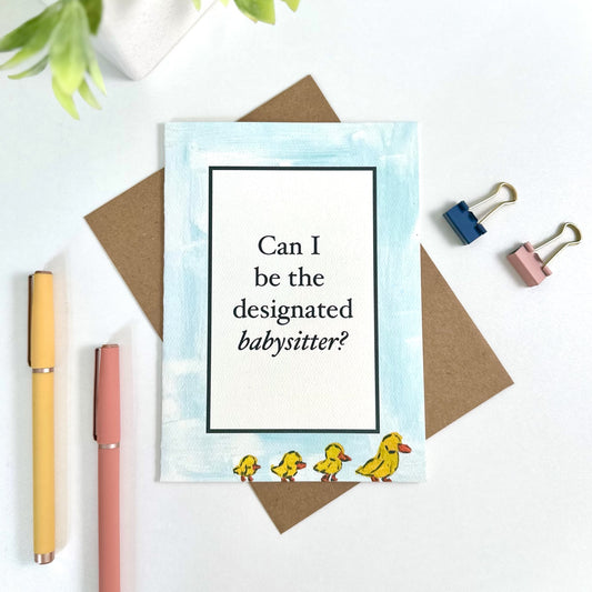 New Baby Babysitter Congrats Greeting Card