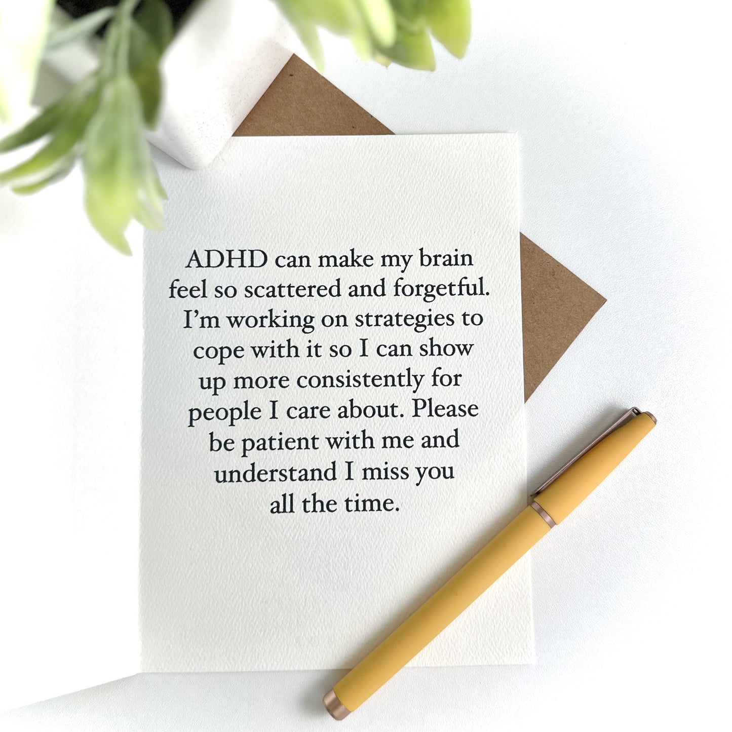 ADHD Apology and Sympathy Greeting Card