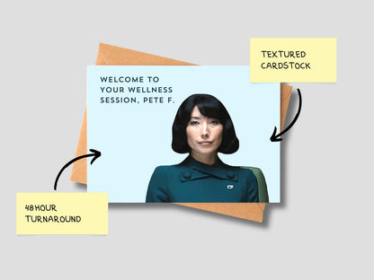 💧Custom Severance-Inspired Card - Personalized Lumon Wellness Session Greeting