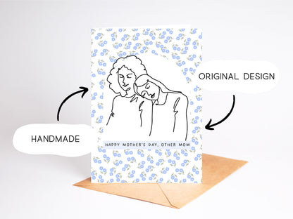 👩‍❤️‍💋‍👩 Lesbian Happy Mother’s Day Card - LGBTQ+ Couple Other Mom Queer Art
