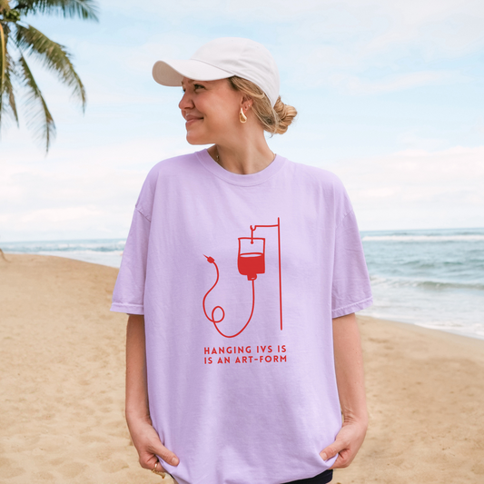 🩸 Hanging IVs Flexy Healthcare Workers & Medical Professionals Tee