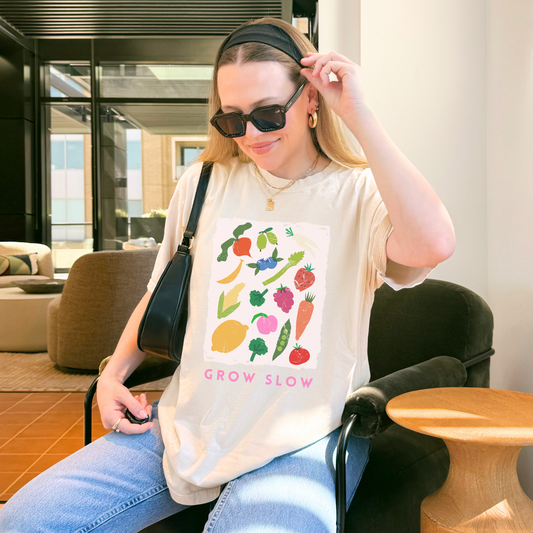 🥕 Grow Slow Mindful Veggie Garden Tee