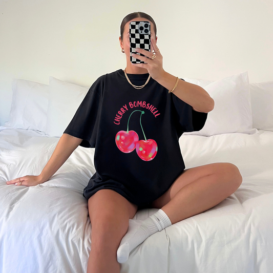 🍒 Cherry Bombshell Glossy Fruit Tee